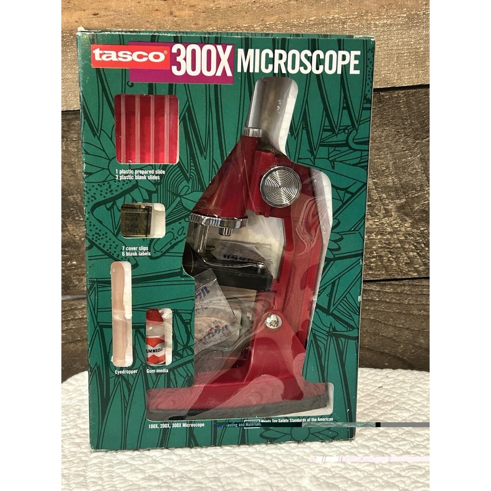 Vintage New‎ TASCO 300X Microscope Kit In Box NOS Student Kids